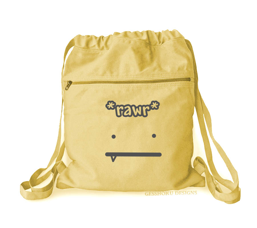 Rawr Face Cinch Backpack - Yellow