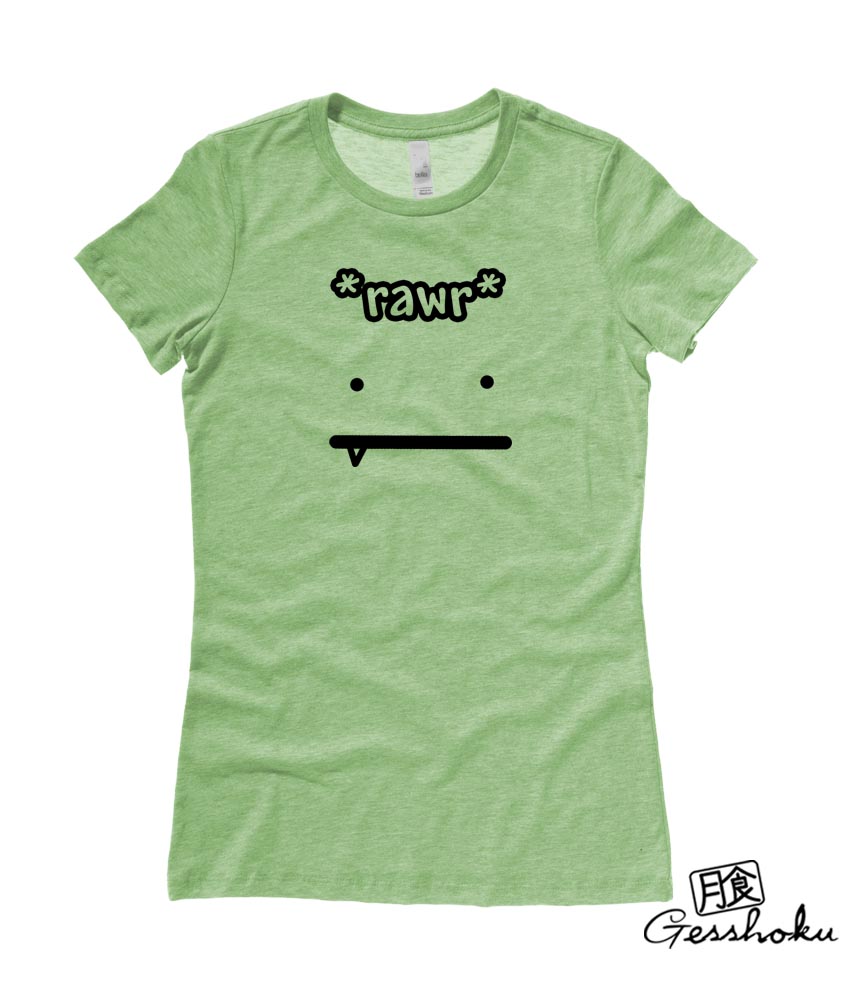 RAWR Face Ladies T-shirt - Heather Green