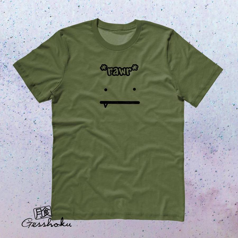 RAWR Face T-shirt - Olive Green