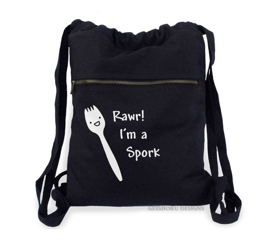 Rawr! I'm a Spork Cinch Backpack - Black