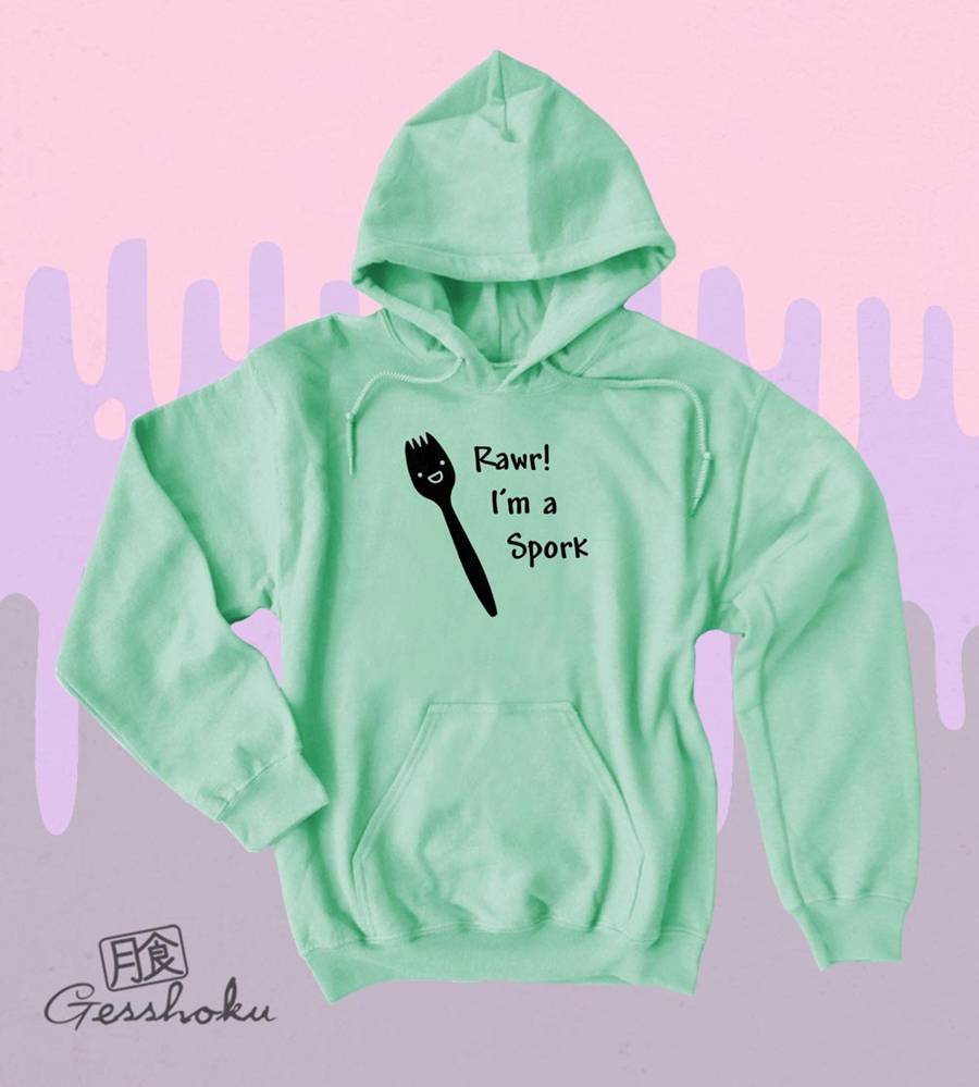 Rawr! I'm a Spork Pullover Hoodie - Mint