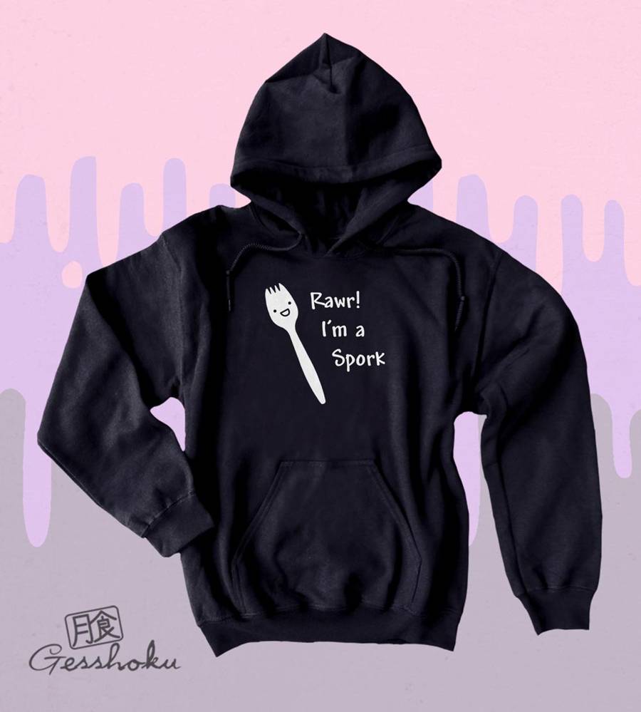 Rawr! I'm a Spork Pullover Hoodie - Black