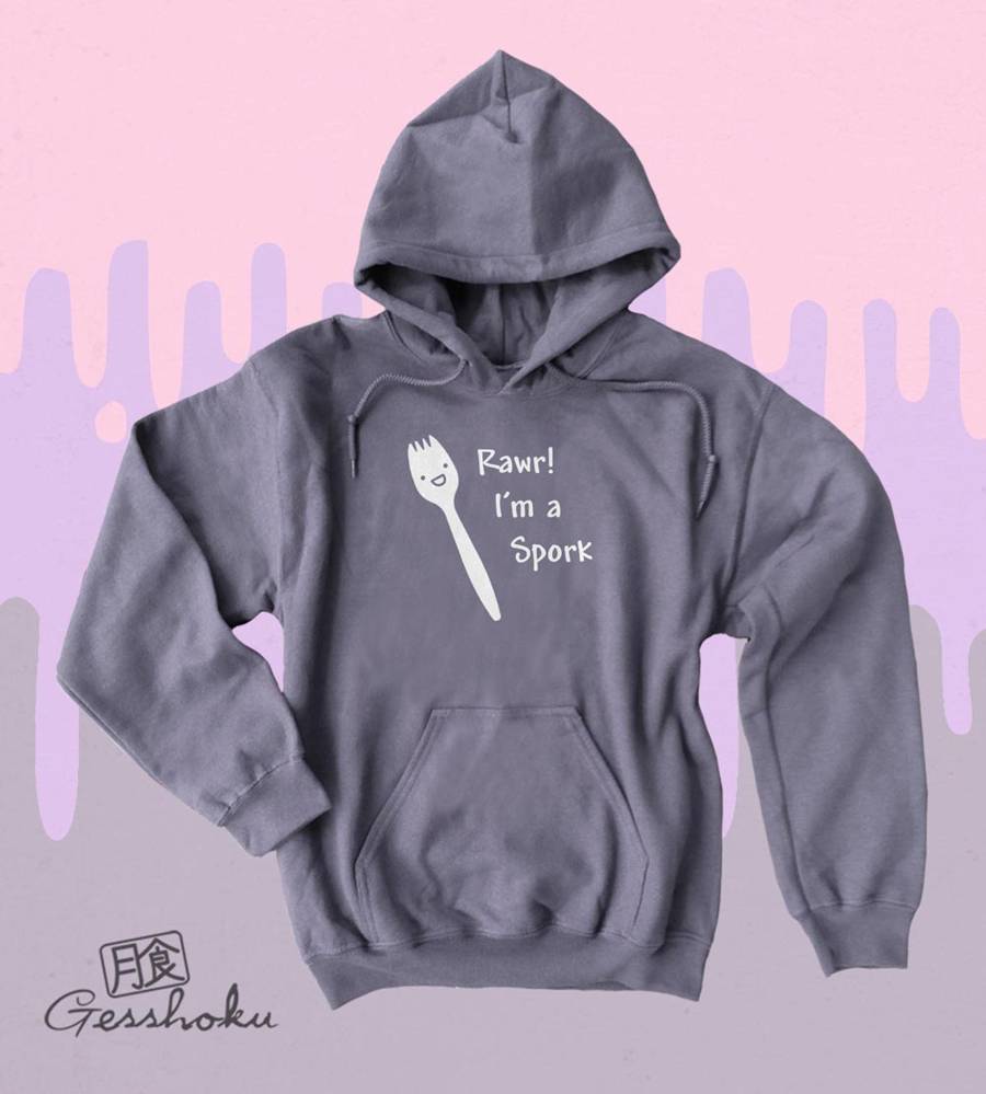 Rawr! I'm a Spork Pullover Hoodie - Charcoal Grey