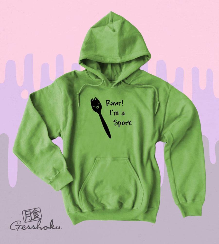 Rawr! I'm a Spork Pullover Hoodie - Lime Green