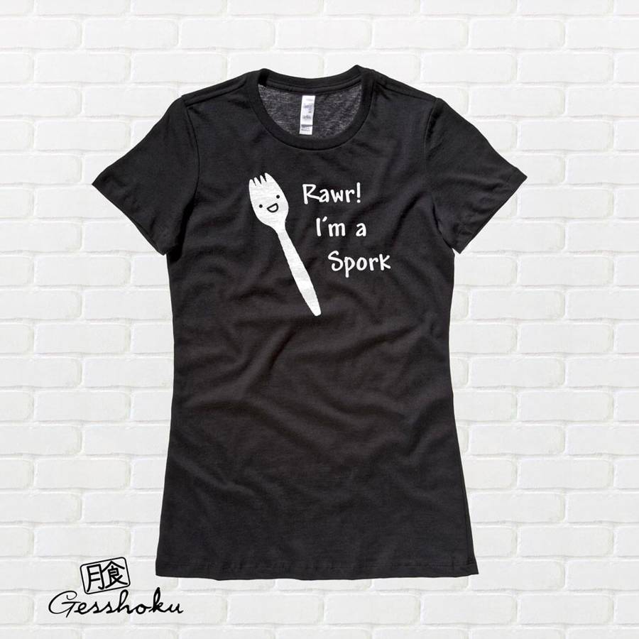 RAWR! I'm a Spork Ladies T-shirt - Black