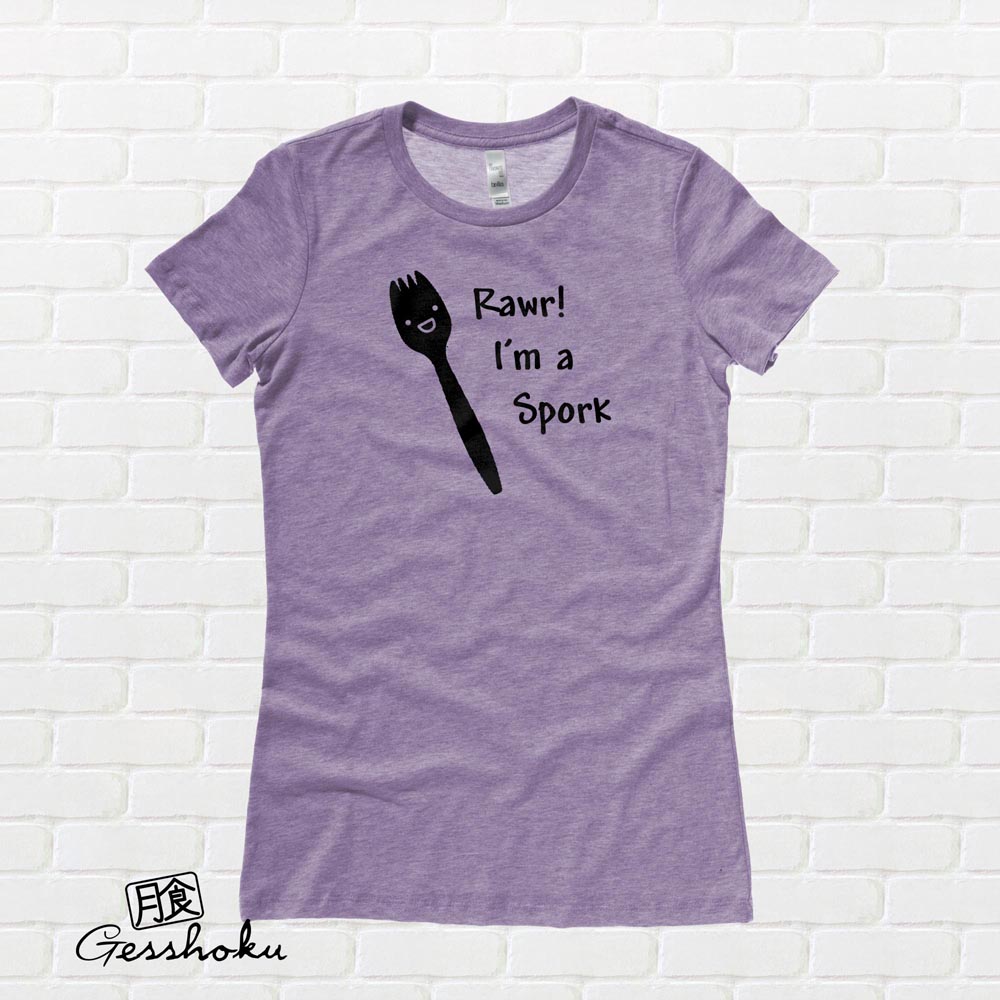 RAWR! I'm a Spork Ladies T-shirt - Heather Purple