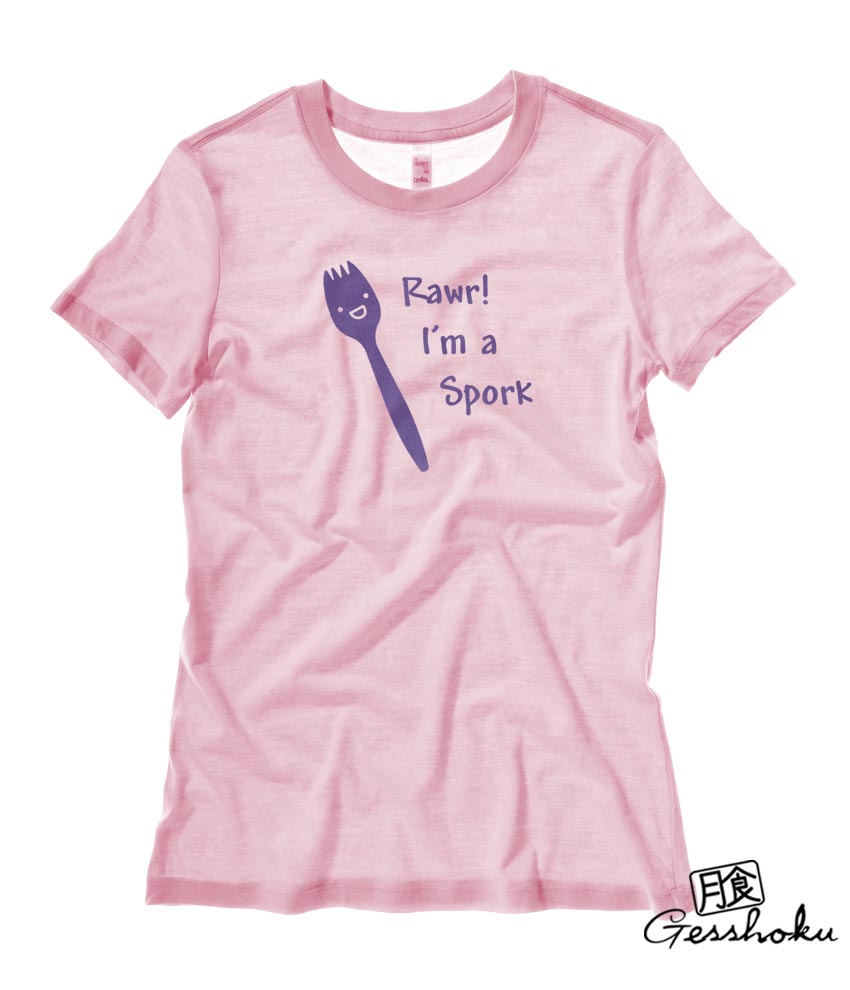 RAWR! I'm a Spork Ladies T-shirt - Light Pink