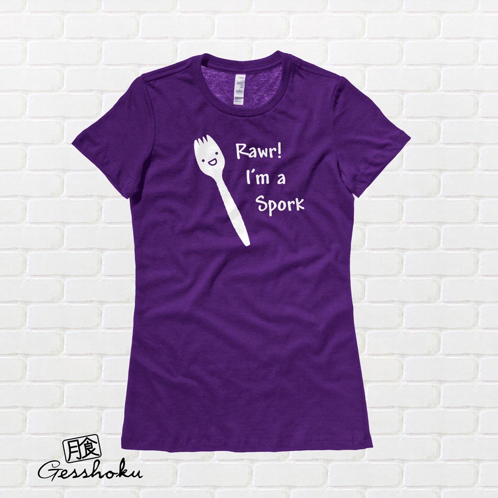 RAWR! I'm a Spork Ladies T-shirt - Purple