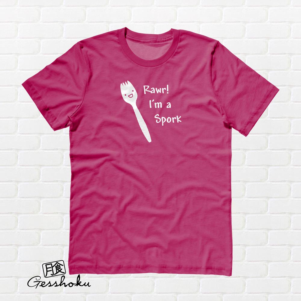 RAWR! I'm a Spork T-shirt - Hot Pink