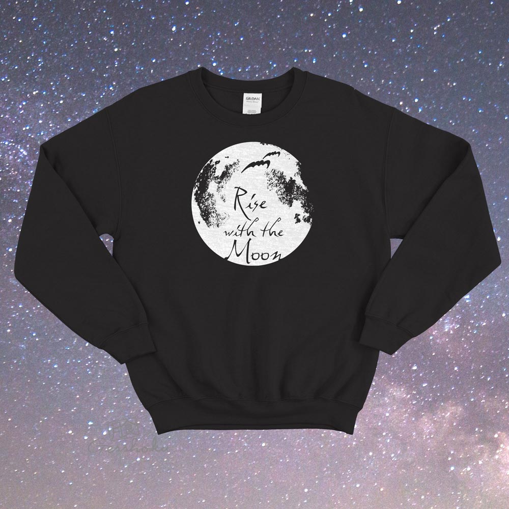 Rise with the Moon Crewneck Sweatshirt - Black