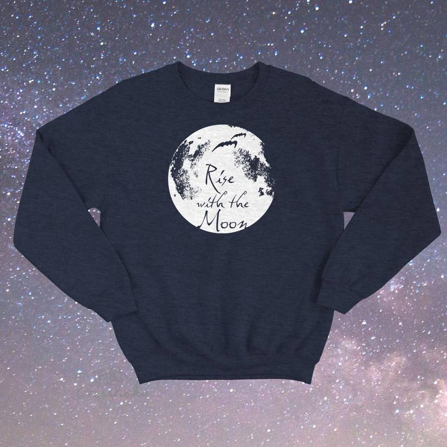Rise with the Moon Crewneck Sweatshirt - Heather Navy