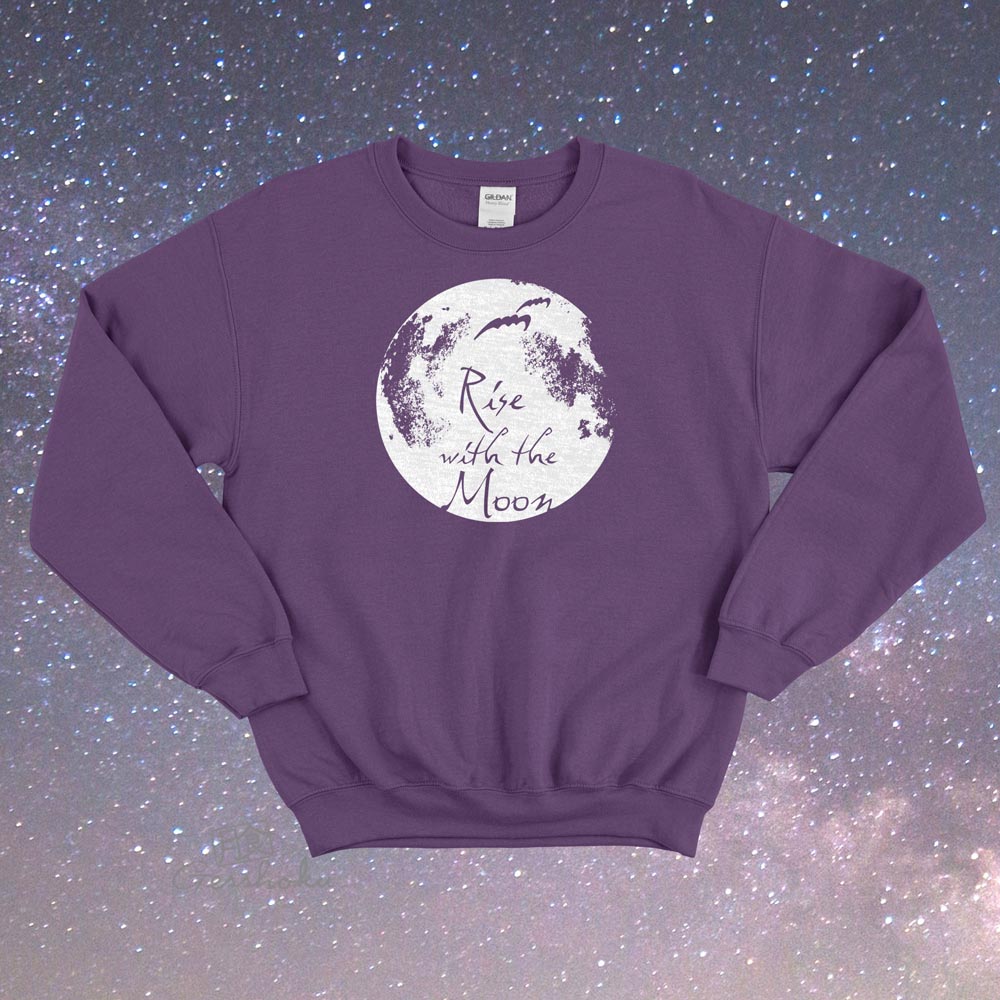 Rise with the Moon Crewneck Sweatshirt - Purple