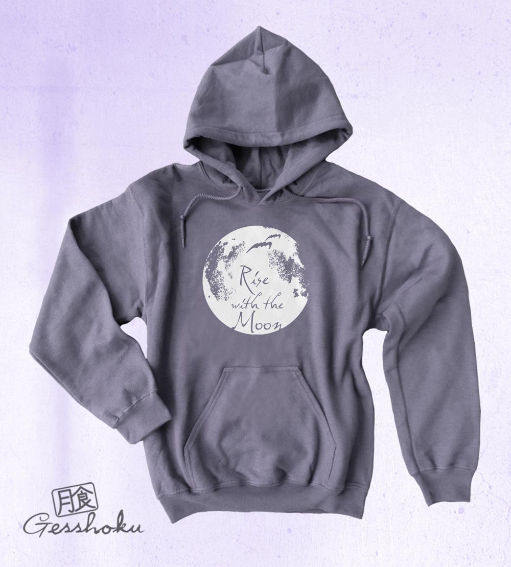 Rise with the Moon Pullover Hoodie - Charcoal Grey