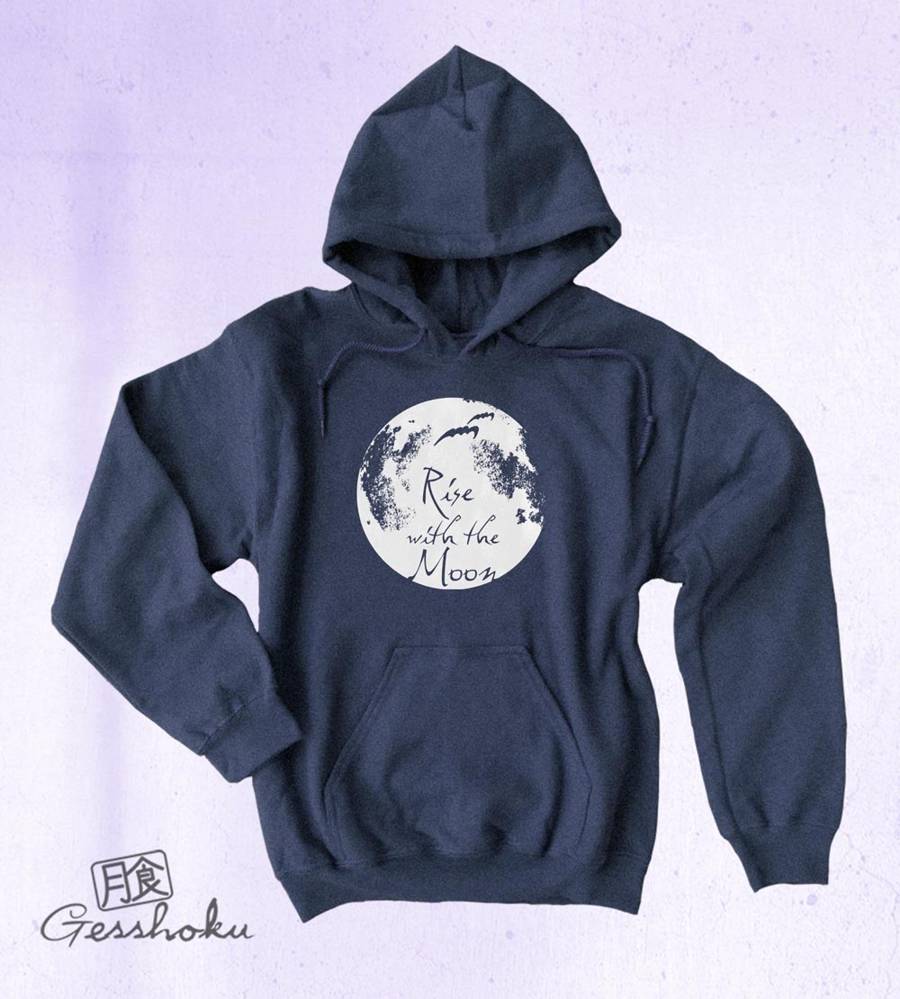 Rise with the Moon Pullover Hoodie - Heather Navy