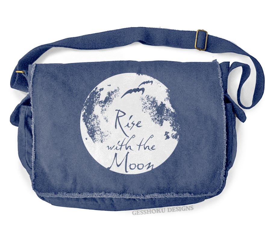 Rise With the Moon Messenger Bag - Denim Blue