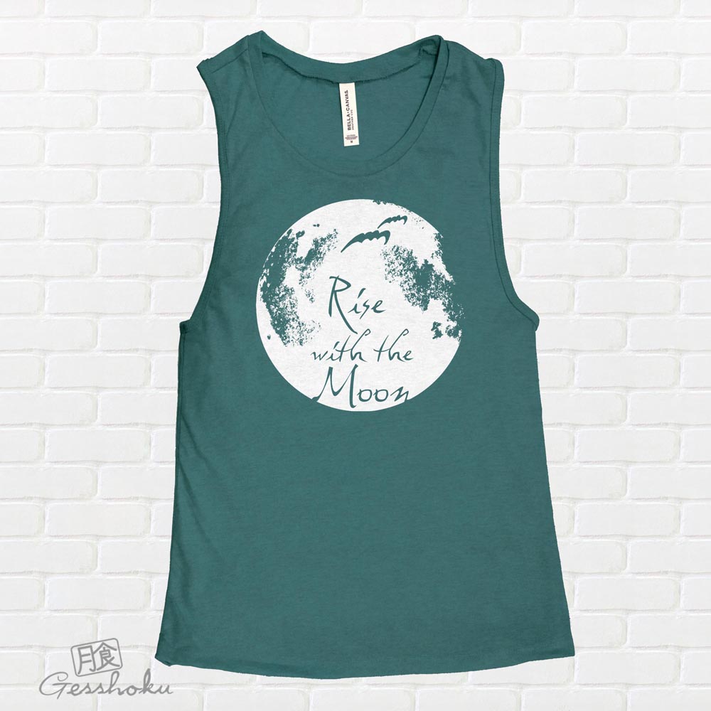 Rise with the Moon Sleeveless Top - Dark Heather Teal