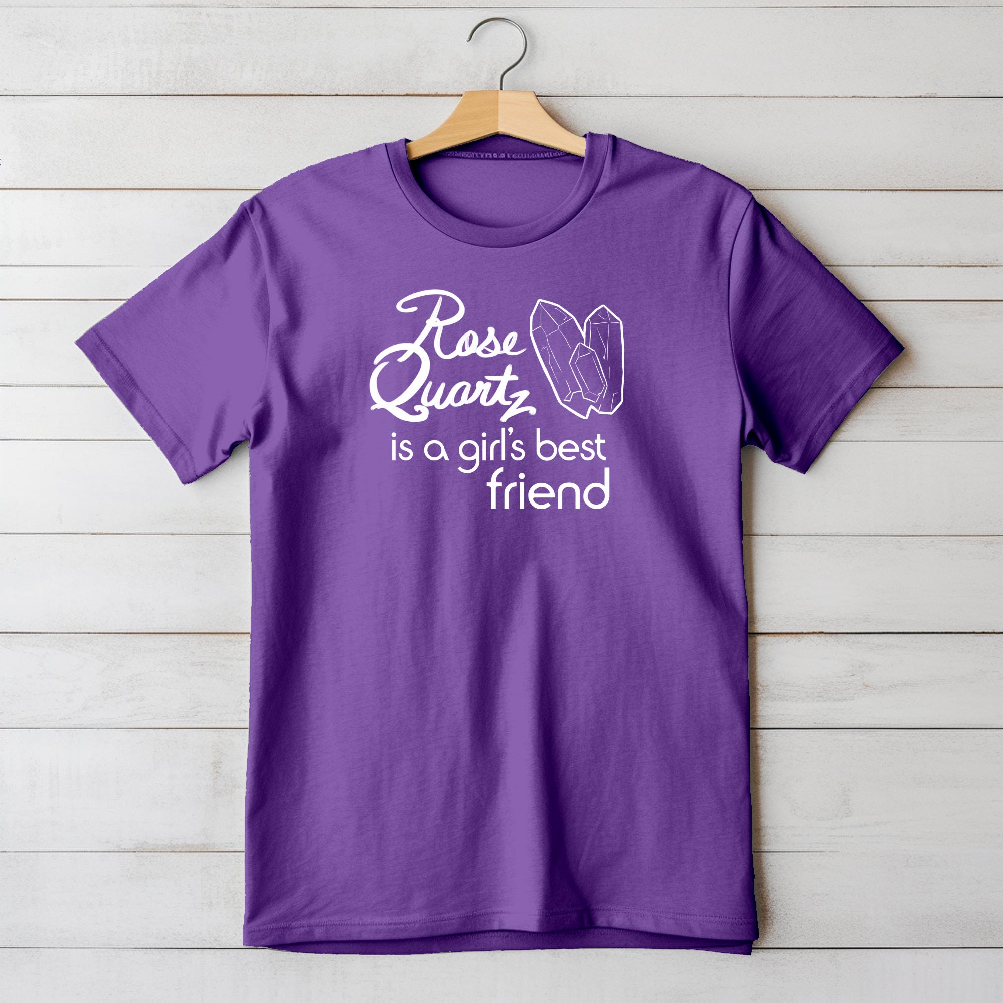Rose Quartz Is a Girl's Best Friend Ladies T-shirt - Purple