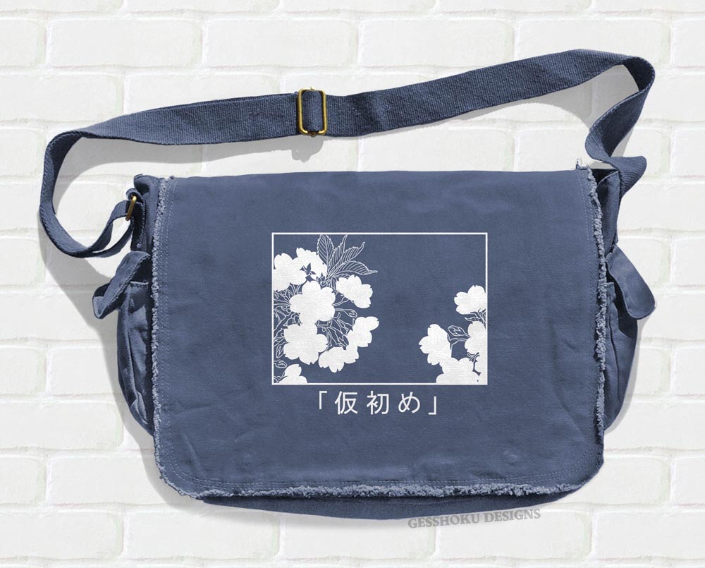 Sakura Aesthetic Messenger Bag - Denim Blue