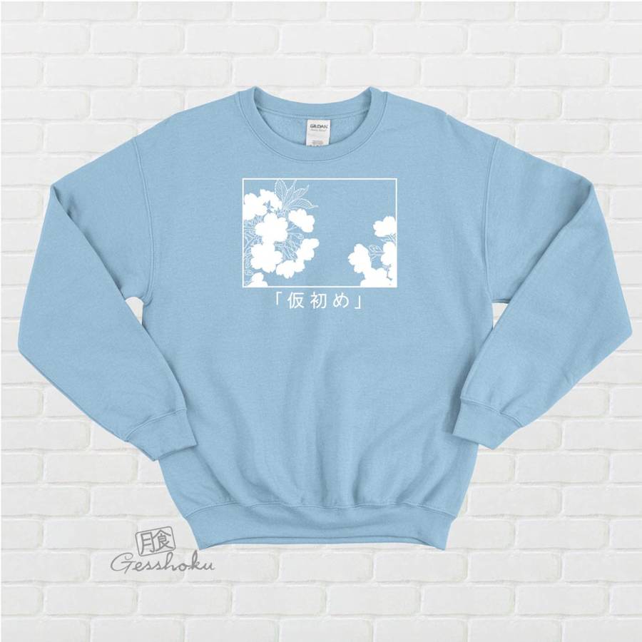 Sakura Aesthetic Crewneck Sweatshirt "Transience" - Light Blue