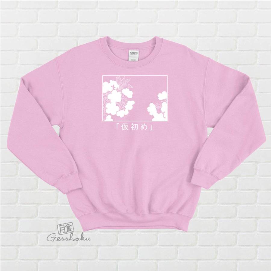 Sakura Aesthetic Crewneck Sweatshirt "Transience" - Light Pink