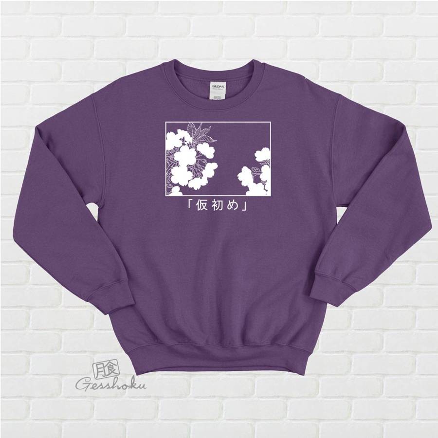 Sakura Aesthetic Crewneck Sweatshirt "Transience" - Purple