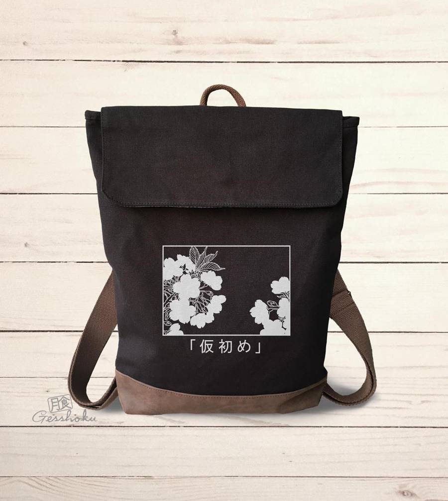 Canvas backpack flowers