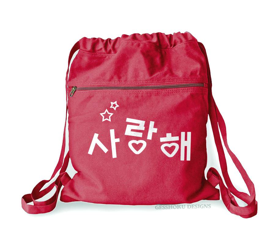 Saranghae Korean Cinch Backpack - Red