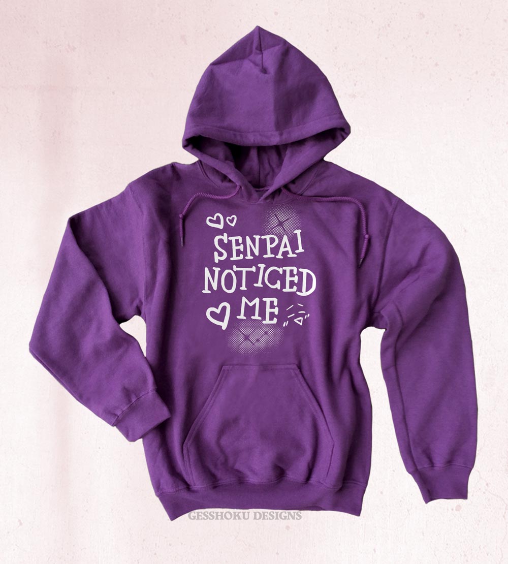 Senpai Noticed Me Pullover Hoodie - Purple