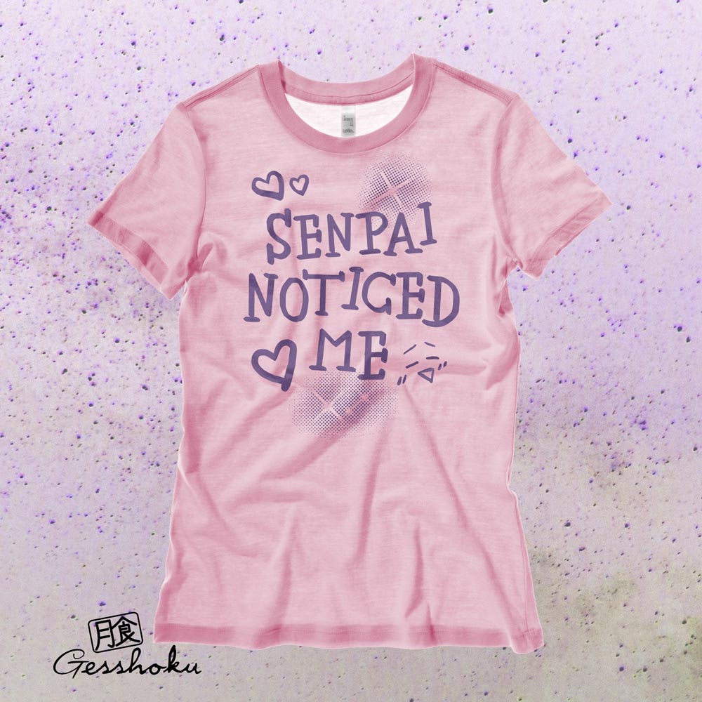 Senpai Noticed Me Ladies T-shirt - Light Pink