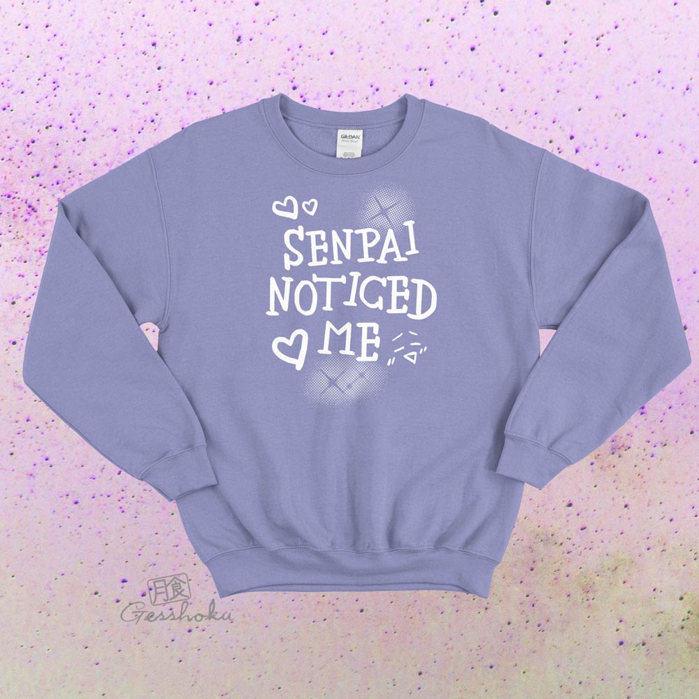 Senpai Noticed Me Crewneck Sweatshirt - Violet