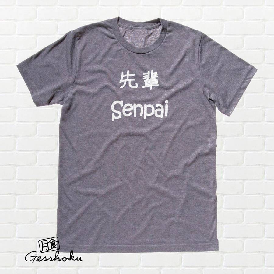 Senpai Japanese Kanji T-shirt - Charcoal Grey