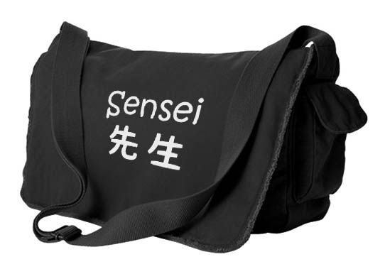 Sensei Kanji Messenger Bag - Black