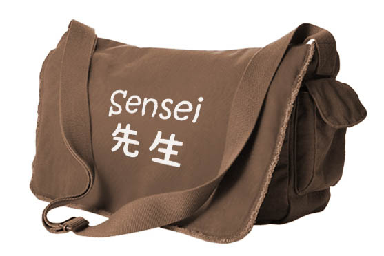 Sensei Kanji Messenger Bag - Brown