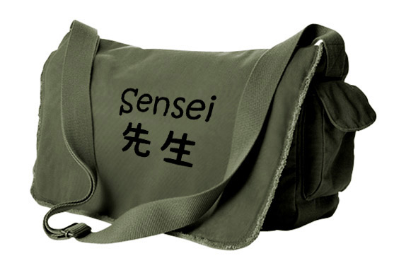 Sensei Kanji Messenger Bag - Khaki Green