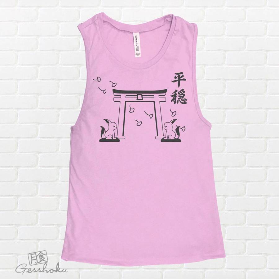 Tranquility Shrine Gate Sleeveless Tank Top - Lilac