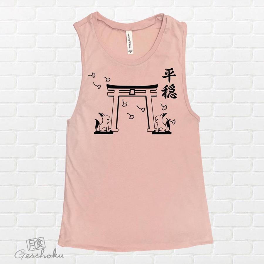 Tranquility Shrine Gate Sleeveless Tank Top - Rose Gold