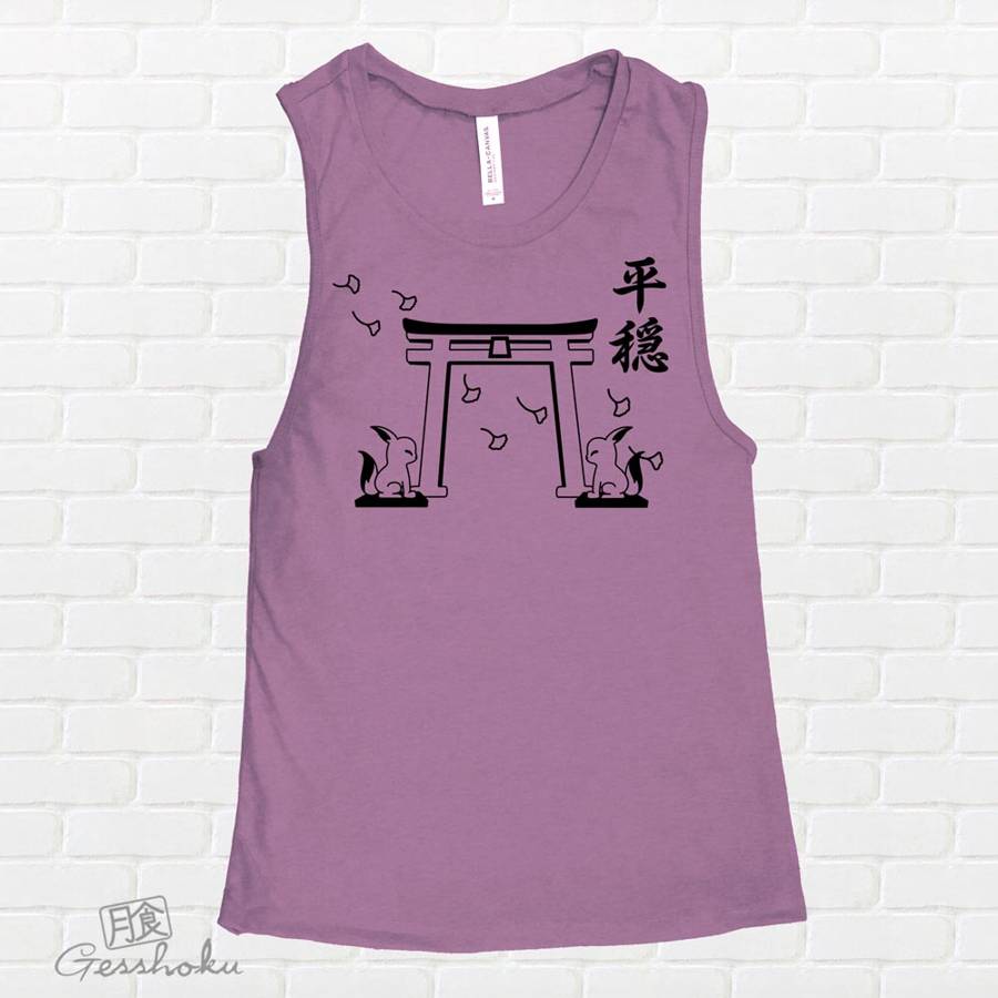 Tranquility Shrine Gate Sleeveless Tank Top - Purple