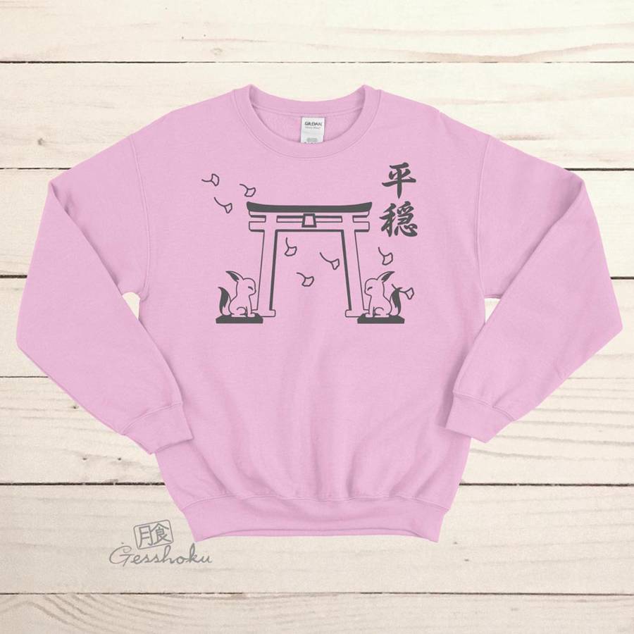 Tranquility Shrine Gate Crewneck Sweatshirt - Light Pink