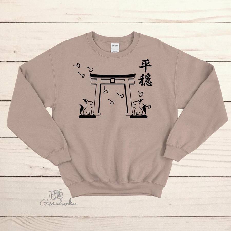 Tranquility Shrine Gate Crewneck Sweatshirt - Pebble Brown