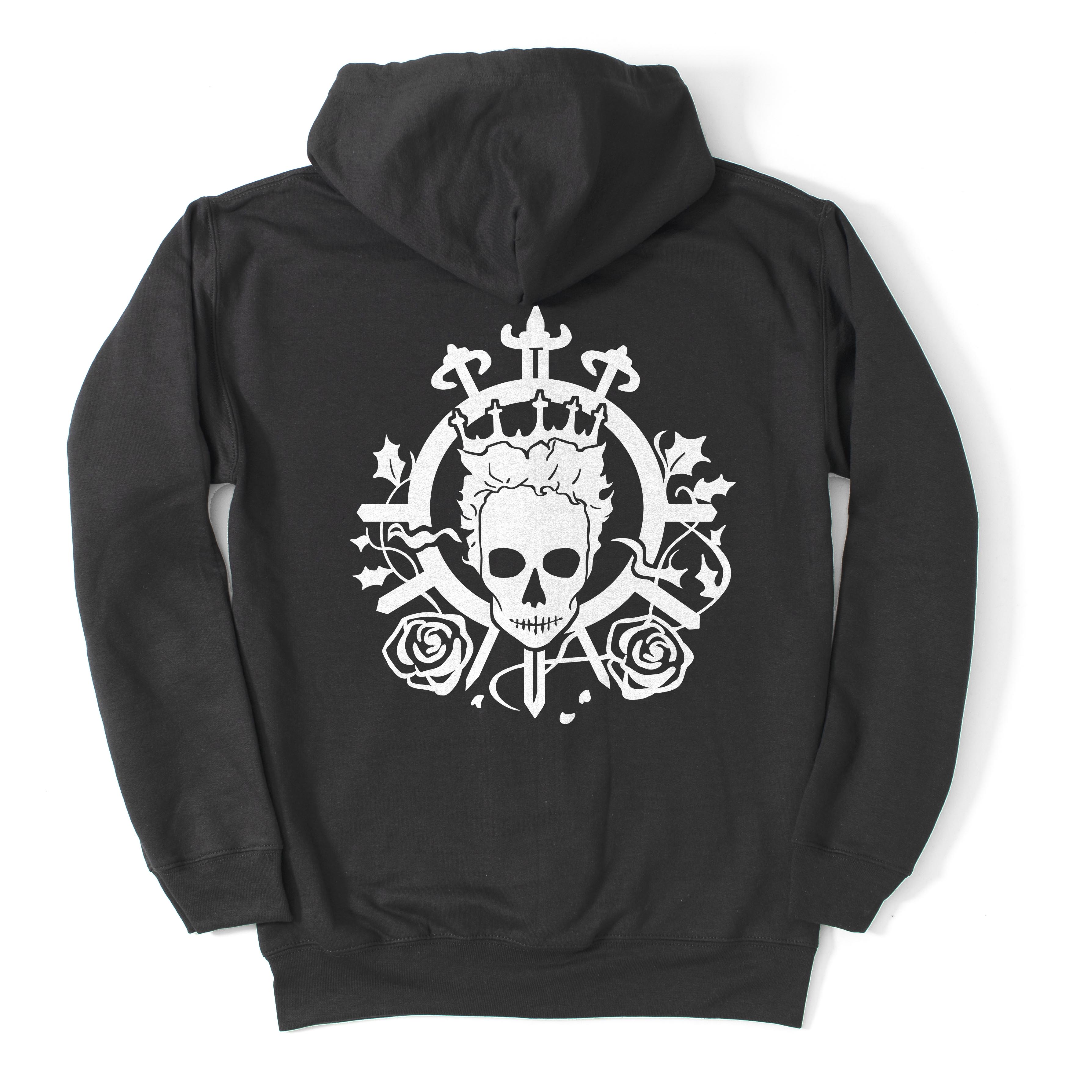 Skull King Emblem Zip Hoodie - Black