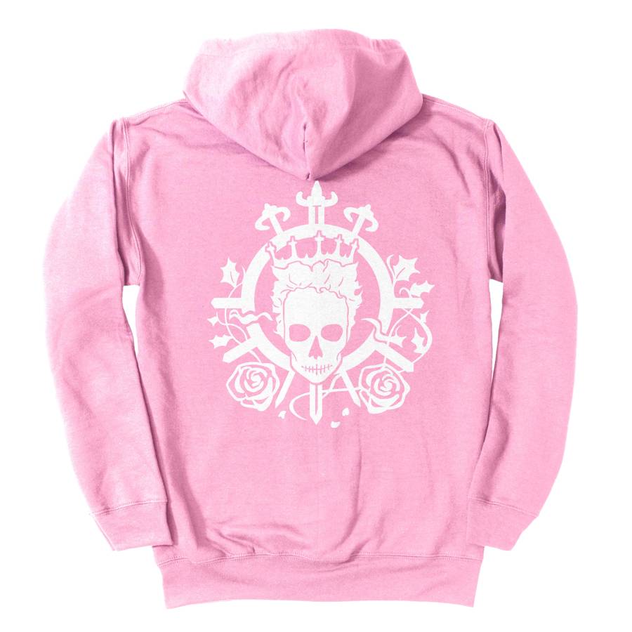 Skull King Emblem Zip Hoodie - Light Pink