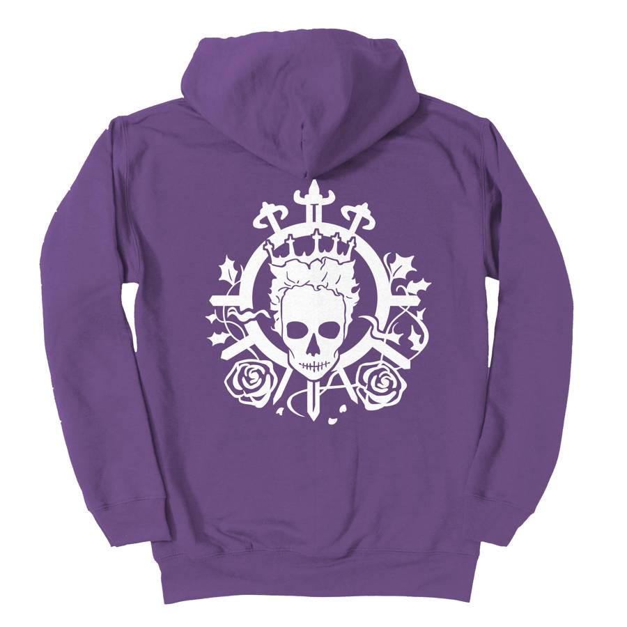 Skull King Emblem Zip Hoodie - Purple