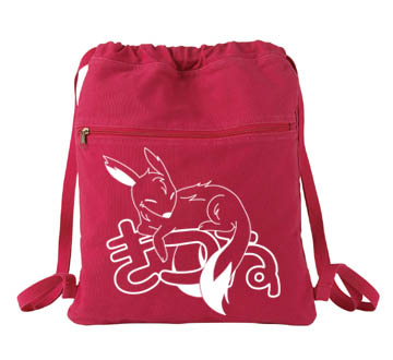Sleepy Kitsune Cinch Backpack - Red