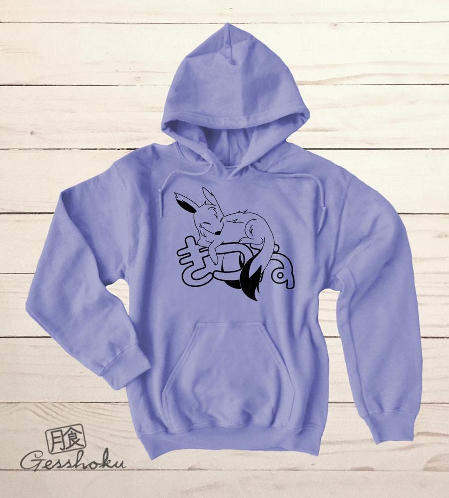 Sleepy Kitsune Pullover Hoodie - Violet