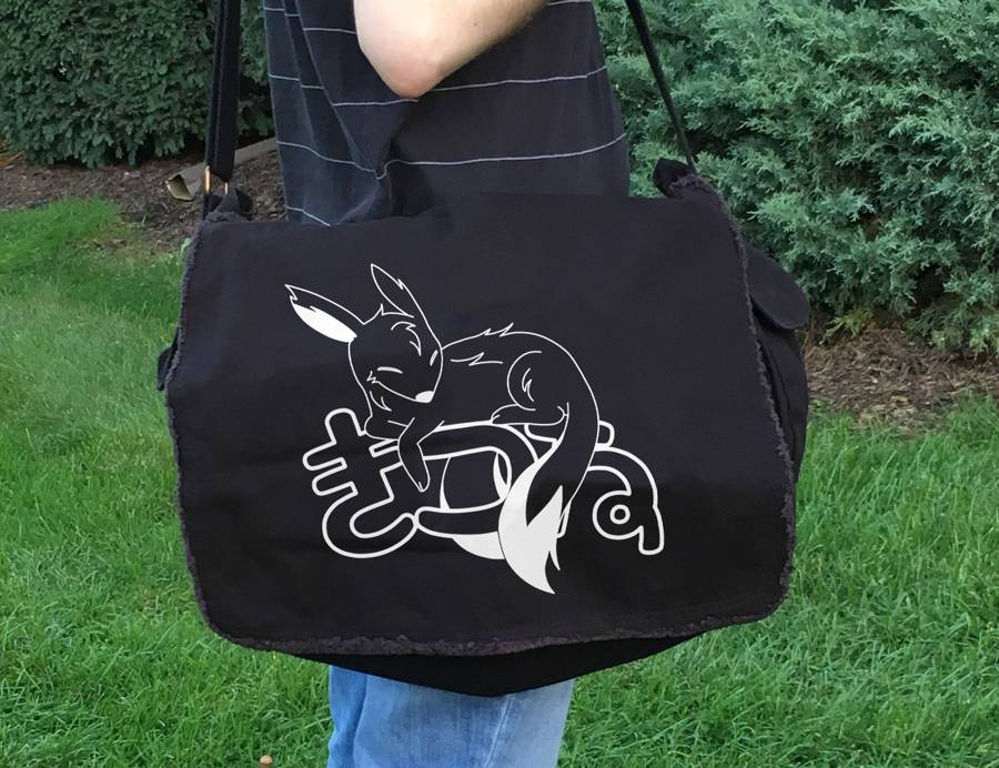 Sleepy Kitsune Messenger Bag -