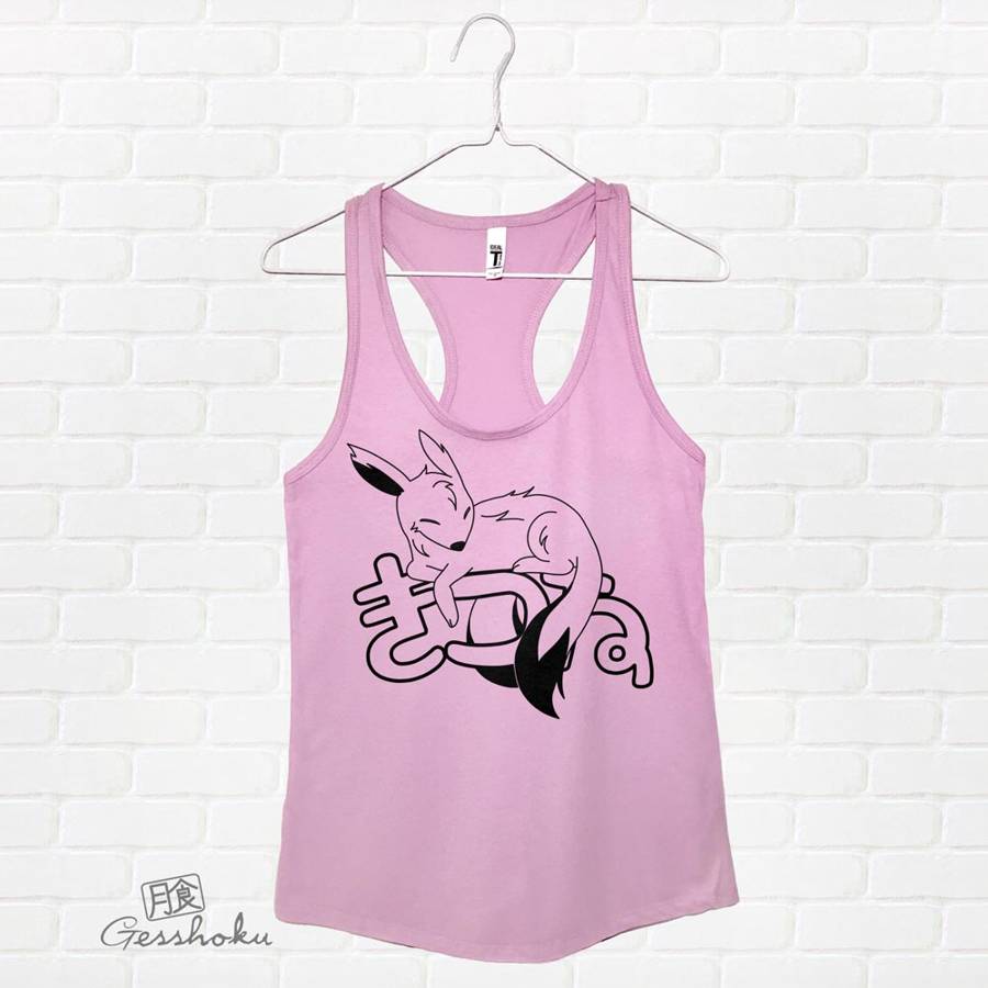 Sleepy Kitsune Racerback Tank Top - Lilac