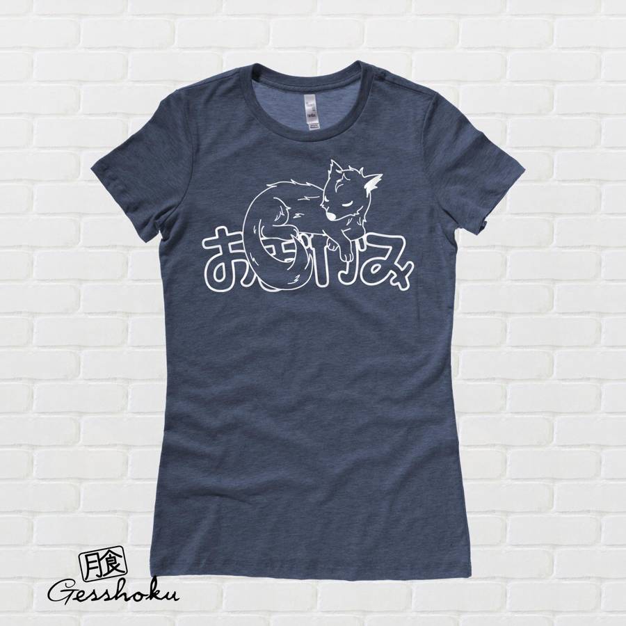 Sleepy Wolf Ladies T-shirt - Heather Navy