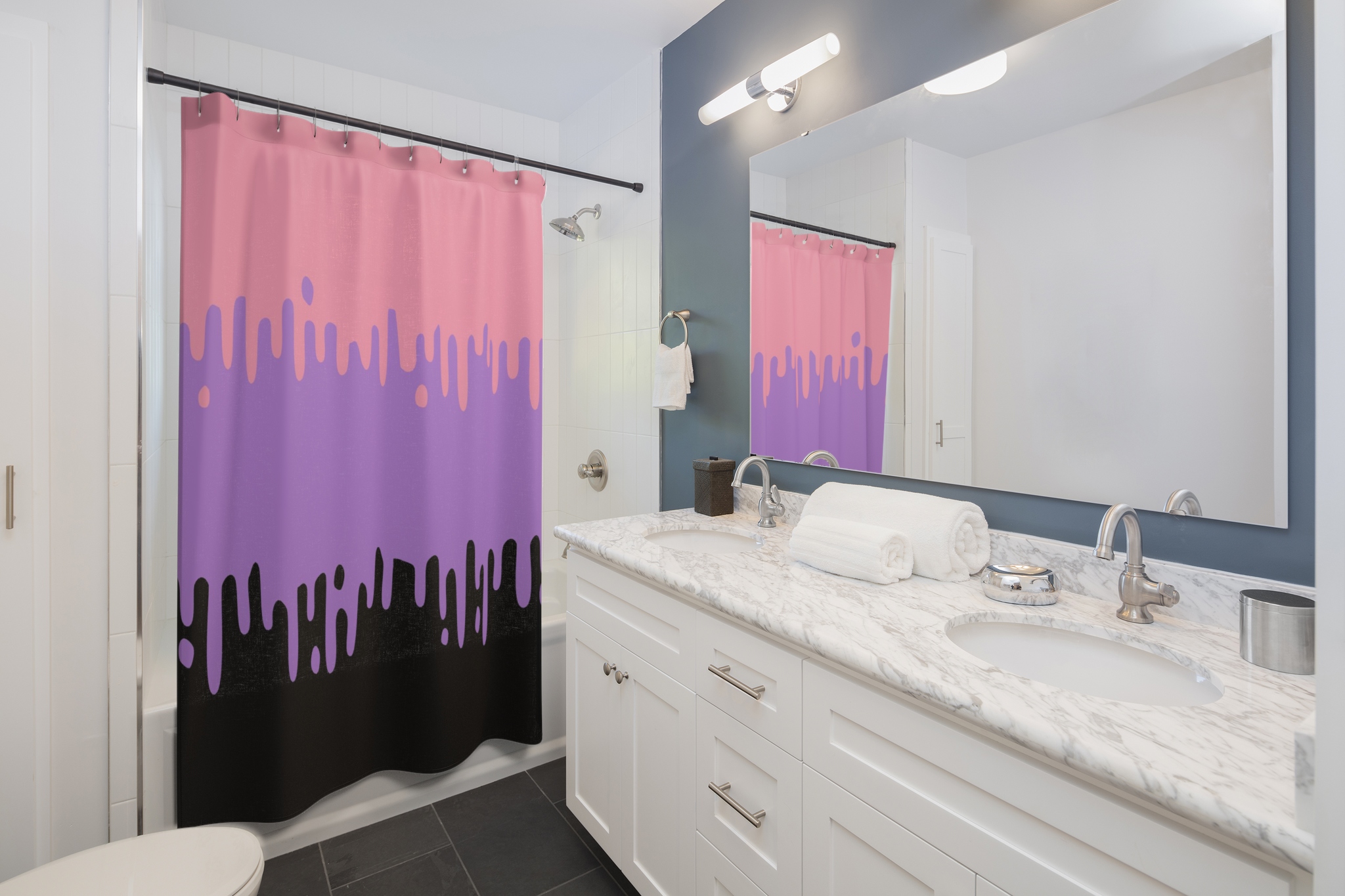 Pastel Slime Drips Shower Curtain -