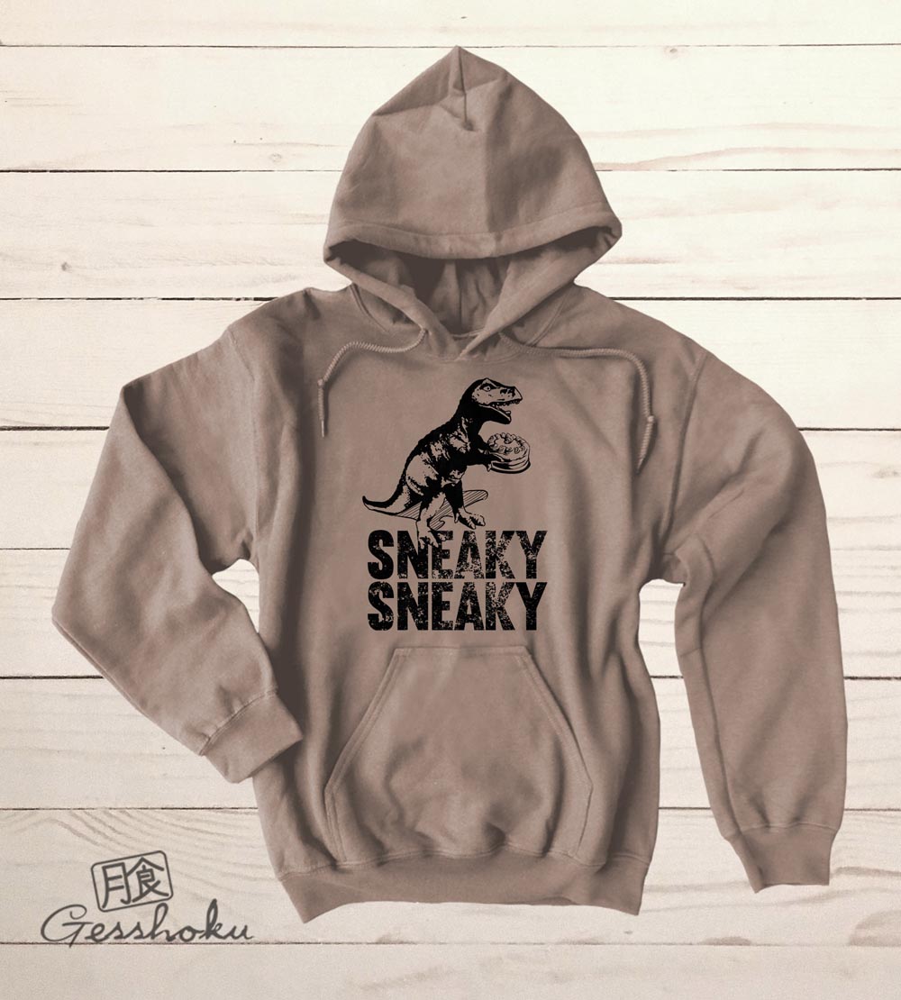 Sneaky Dino Pullover Hoodie - Khaki Brown