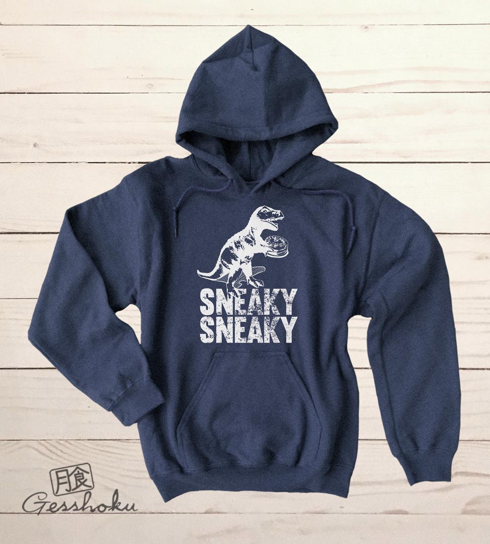 Sneaky Dino Pullover Hoodie - Heather Navy